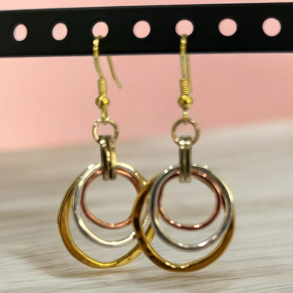 Elegant Mixed Metal Hoop Earrings